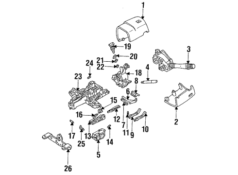 1993 Lincoln Mark VIII Ignition Lock Cylinder Diagram for F3LY-11582-A