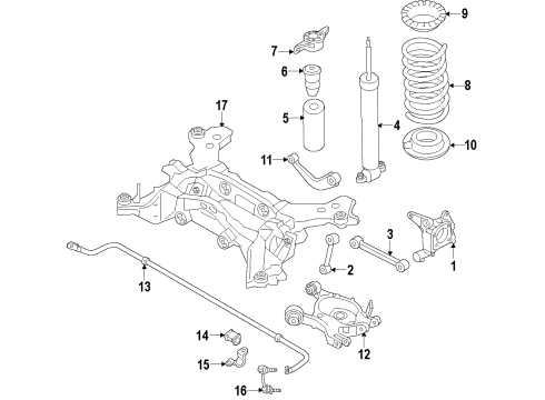 2014 Ford Fusion Shock Mount, Rear Diagram for DG9Z-18A161-C