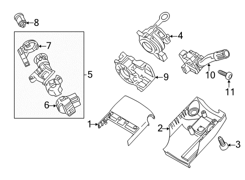 2011 Lincoln MKZ Lower Shroud, Camel Diagram for AE5Z-3530-AA