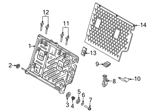 2023 Ford Bronco Sport Seat Back Frame Inner Bushing Diagram for CE8Z-58613B44-A