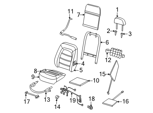 2005 Mercury Mountaineer Front Seat Components Diagram