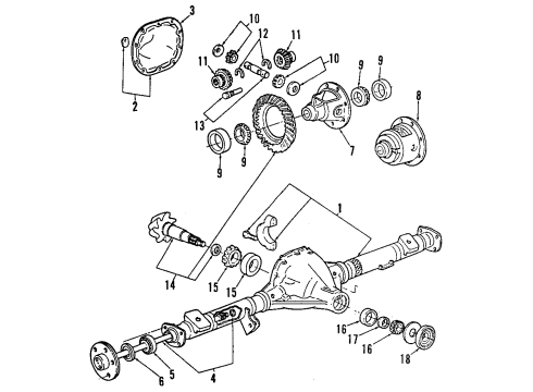 1994 Ford Explorer Rear Axle, Differential, Propeller Shaft Diagram