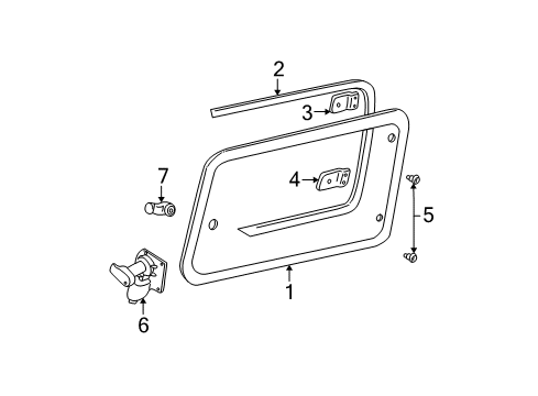 2000 Ford Expedition Quarter Panel - Glass & Hardware Diagram