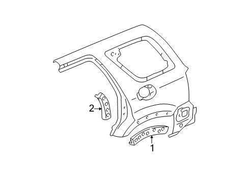 2005 Ford Escape Exterior Trim - Quarter Panel Diagram