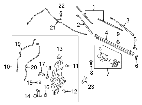 2019 Ford Expedition Windshield - Wiper & Washer Components Diagram