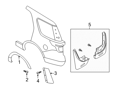 2015 Ford Police Interceptor Utility Exterior Trim - Quarter Panel Diagram