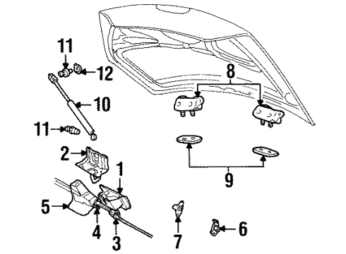 2002 Mercury Cougar Lift Gate Diagram 1 - Thumbnail