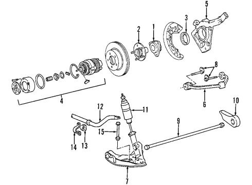 2000 Mercury Mountaineer Stabilizer Bar & Components - Front Diagram