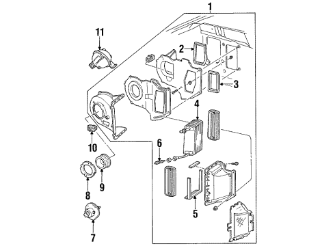 1997 Ford Ranger A/C Evaporator Components Diagram