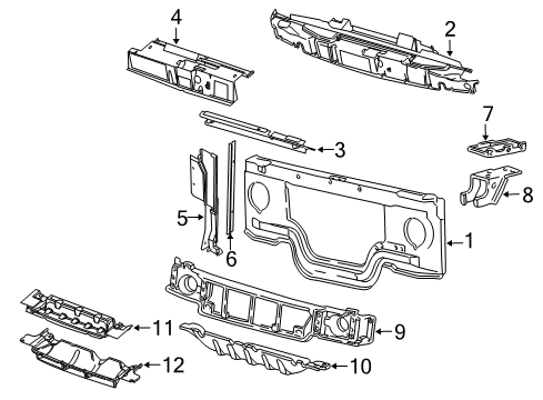 2001 Ford E-150 Econoline Club Wagon Radiator Support Diagram