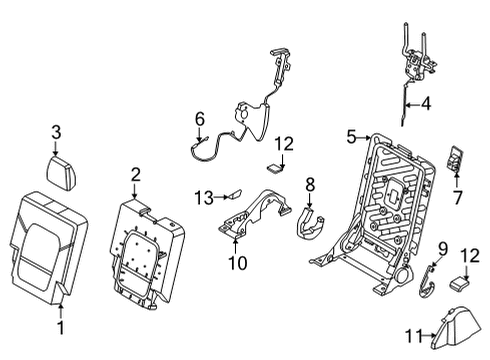 2021 Ford Bronco Rear Seat Components Diagram