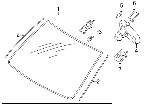 2016 Lincoln MKC Windshield Glass Diagram