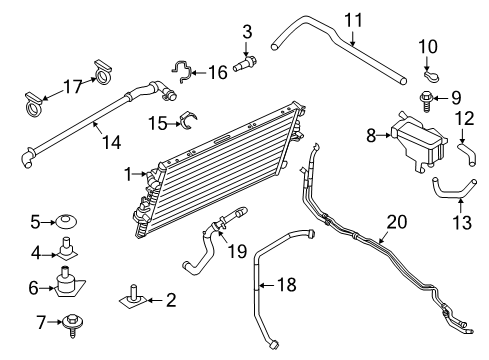 2018 Ford F-250 Super Duty Radiator & Components Diagram