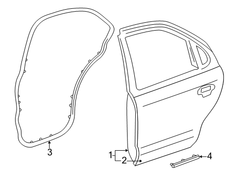 2007 Ford Freestyle Rear Door, Body Diagram