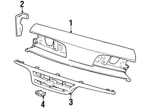 1997 Ford Crown Victoria Grille Diagram for F5AZ-8200-A