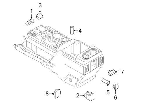 2022 Ford F-150 Lightning Front Console Diagram