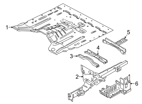 2017 Ford Transit-150 Pillars, Rocker & Floor - Floor & Rails Diagram