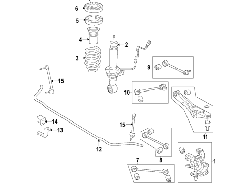 2021 Lincoln Navigator Suspension Components, Lower Control Arm, Upper Control Arm, Ride Control, Stabilizer Bar Diagram