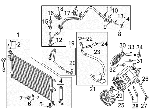 2015 Lincoln MKC Compressor Assembly Diagram for CV6Z-19703-AJ
