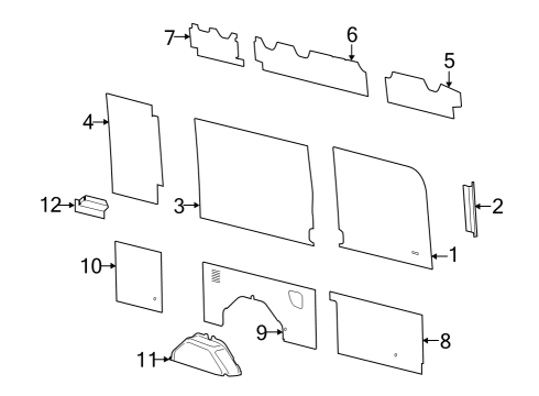 2022 Ford E-Transit Interior Trim - Side Panel Diagram 9 - Thumbnail