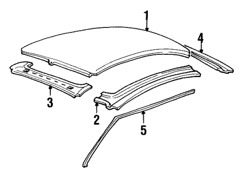 1999 Lincoln Continental Drip Molding, Front Driver Side Diagram for F5OY5451823A