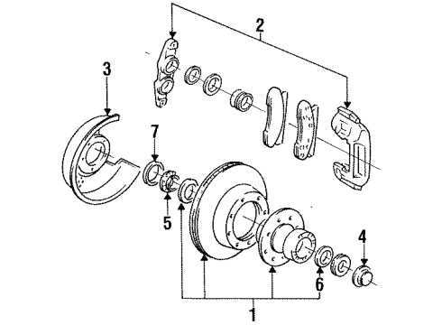 1993 Ford F-350 Front Brakes Diagram