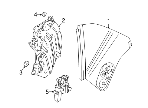 2015 Ford Mustang Window Motor, Rear Passenger Side Diagram for FR3Z-7623394-B