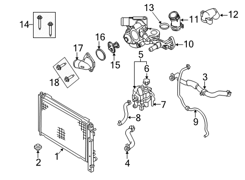 2012 Ford Escape Radiator & Components Diagram 2 - Thumbnail