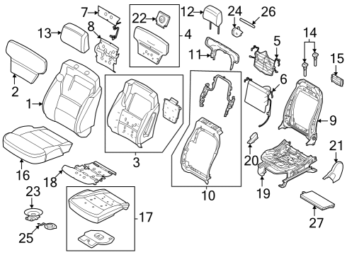 2022 Ford F-150 Lightning Passenger Seat Components Diagram