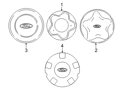 2000 Ford Expedition Wheel Covers & Trim Diagram