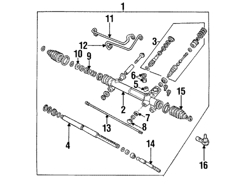 1998 Lincoln Mark VIII Steering Column & Wheel, Steering Gear & Linkage Diagram 2 - Thumbnail