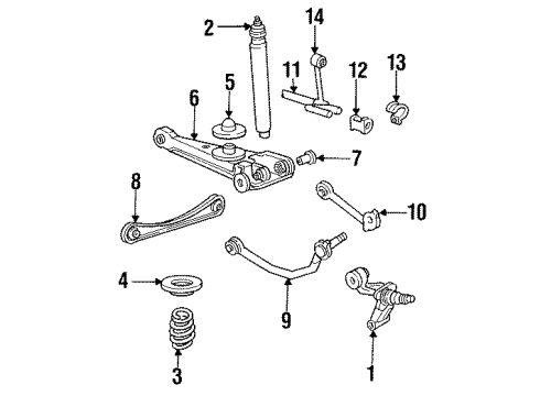 1993 Mercury Sable Rear Suspension Components, Lower Control Arm Diagram 2 - Thumbnail