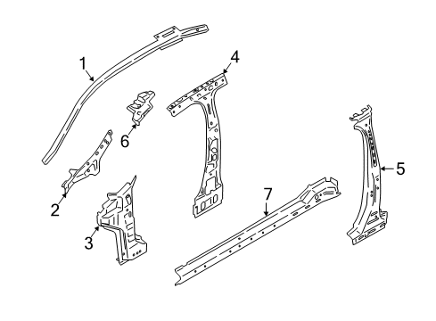 2019 Lincoln Continental Center Pillar & Rocker, Hinge Pillar Diagram