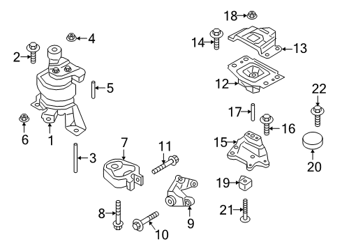 2021 Lincoln Nautilus Engine & Trans Mounting Diagram