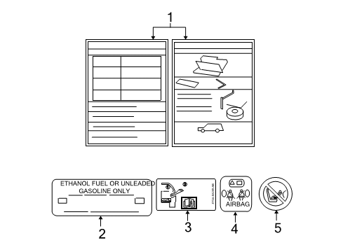 2010 Ford Explorer Information Labels Diagram