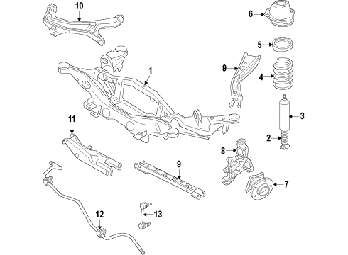 2009 Ford Taurus X Stabilizer Bar, Rear Diagram for 8A4Z-5A772-A