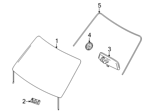 2012 Ford Transit Connect Windshield Glass, Reveal Moldings Diagram