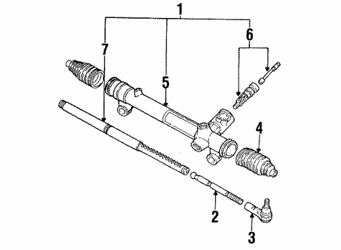 1994 Mercury Cougar P/S Pump & Hoses, Steering Gear & Linkage Diagram