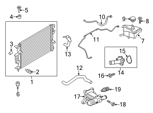 2018 Lincoln MKZ Radiator & Components Diagram