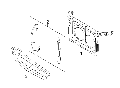 2006 Ford Freestyle Radiator Support, Front Diagram for 5F9Z-16138-AA