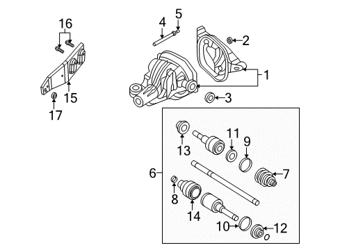 2005 Lincoln Navigator Carrier & Components - Rear Diagram