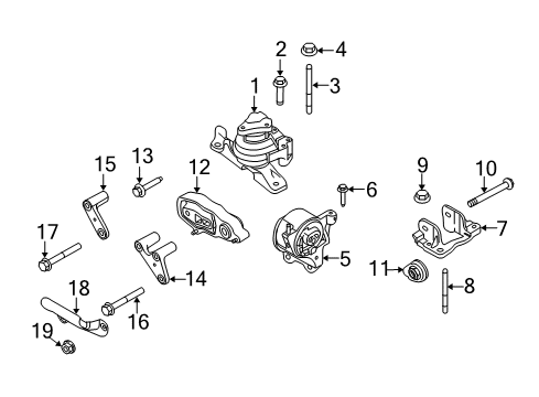2015 Ford Police Interceptor Sedan Engine & Trans Mounting Diagram