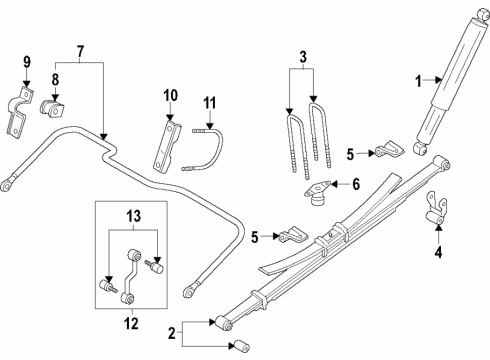 2018 Ford F-250 Super Duty Rear Suspension Components, Stabilizer Bar Diagram