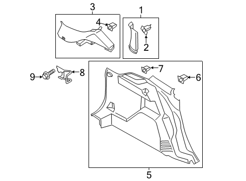 2013 Ford Escape Interior Trim - Quarter Panels Diagram