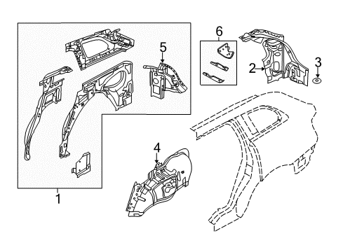 2012 Lincoln MKT Inner Structure - Quarter Panel Diagram