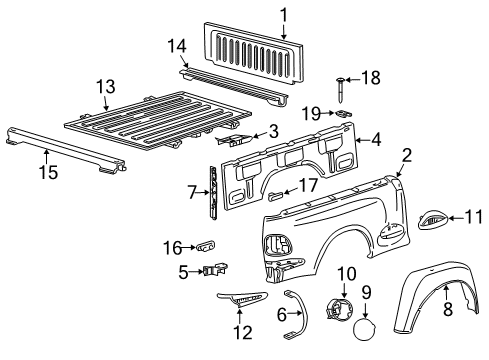 2008 Ford F-150 Front & Side Panels, Floor Diagram