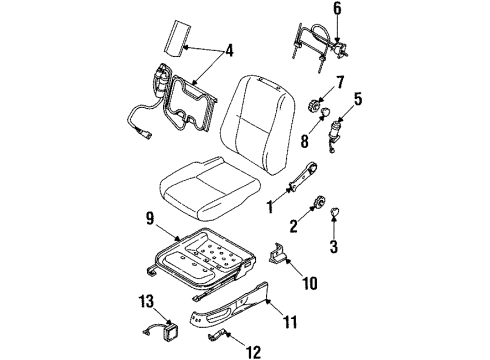 1998 Ford Contour Seat Track, Driver Side Diagram for F7RZ5461711FA