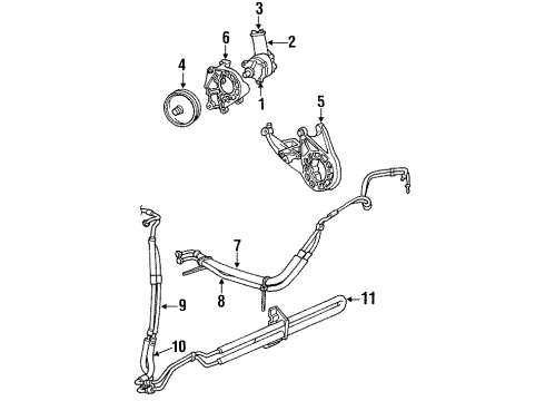 1998 Ford Windstar Power Steering Pump Diagram for F58Z-3A674-ABRM