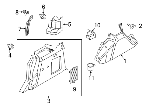 2023 Ford Transit Connect Interior Trim - Side Panel Diagram 2 - Thumbnail