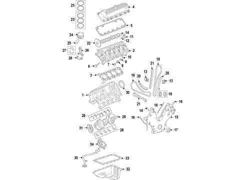 2010 Ford Mustang Timing Cover Gasket, Driver Side Diagram for 4R3Z-6020-DB